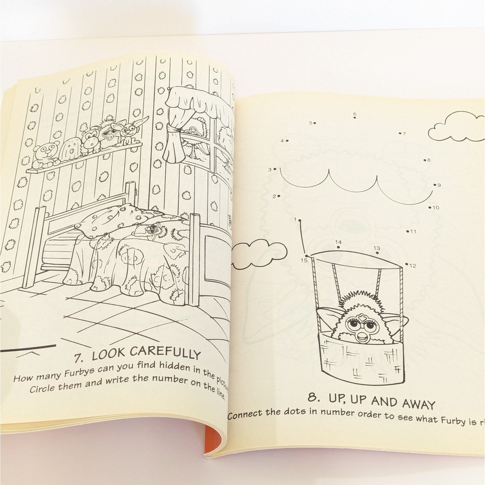 Vintage 1999 Furby Super Cool Giant Coloring Activity Book Honey Bear Books NEW - Picture 9 of 14